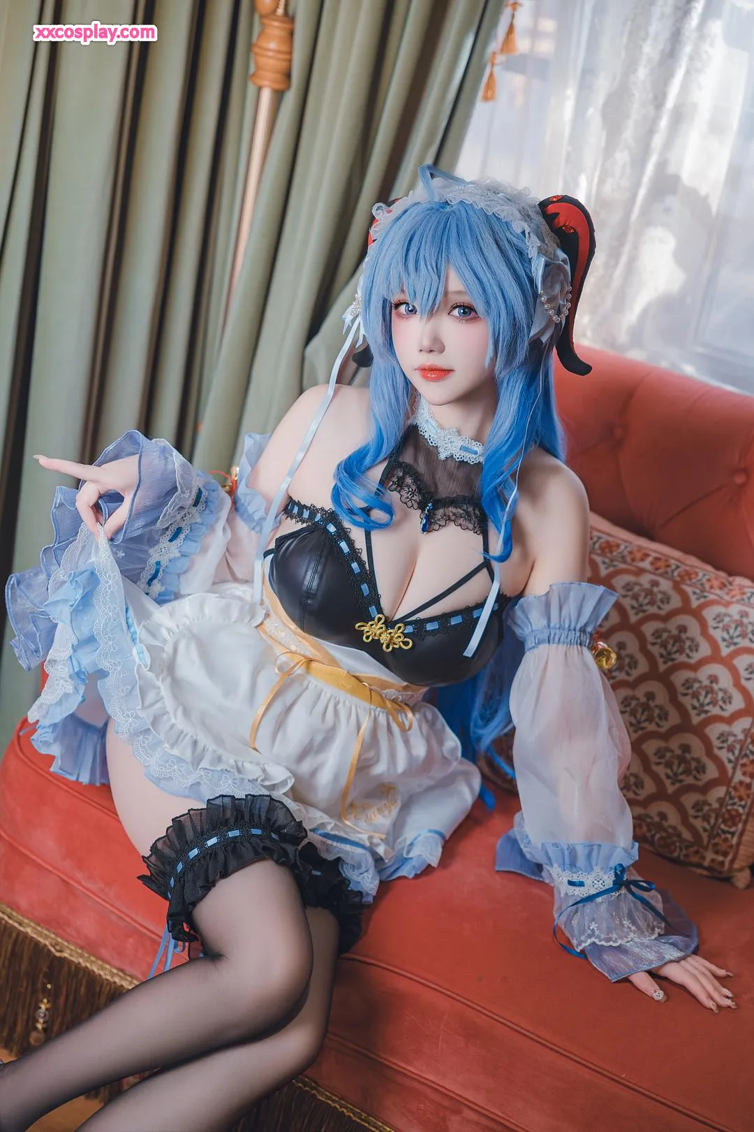 Xueqing Astra as Ganyu Maid – Genshin Impact Cosplay